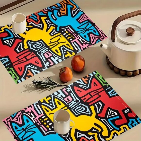 Keith Haring Pop Art Placemats. Table Mats. 4 pcs. - Picture 2 of 5
